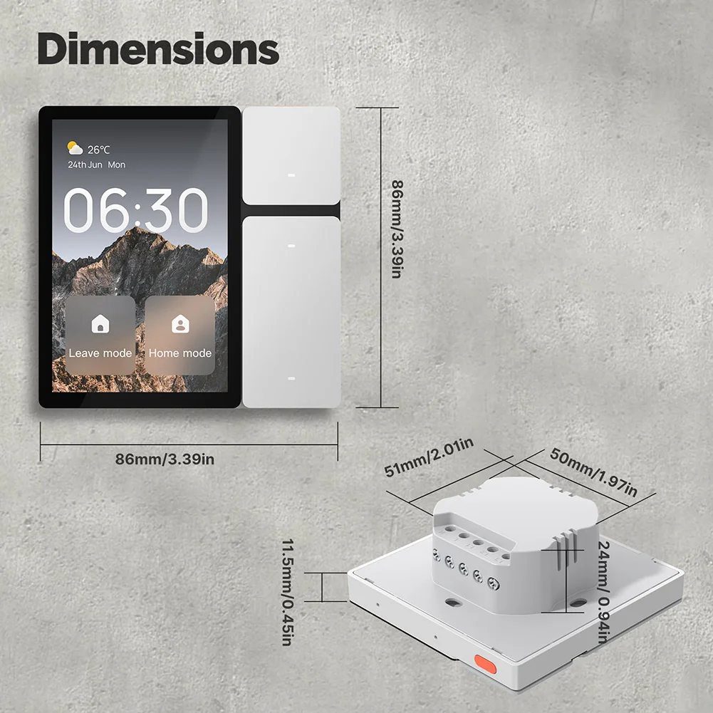 WiFi für Tuya Center Control Panel 3,5 Zoll Multifunktionales Touchscreen-Bedienfeld IR-Fernbedienung für intelligente Szenen