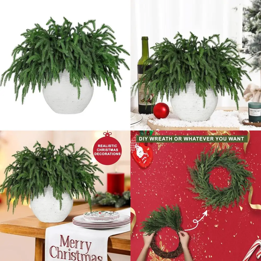 

Искусственные реалистичные сосновые ветки, 24 шт., гибкие стебли рождественской зелени естественного вида, реалистичные стебли сосны для Холи