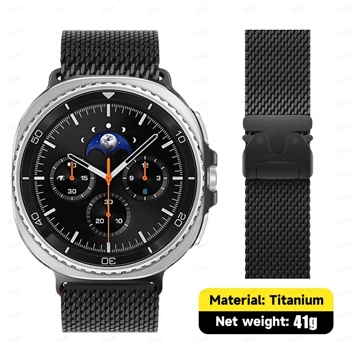 

Ремешок из 100% чистого титана для Samsung Galaxy Watch 8/8, классический миланский ремешок с петлей для Galaxy Watch Ultra 2025 47 мм, мужской Correa