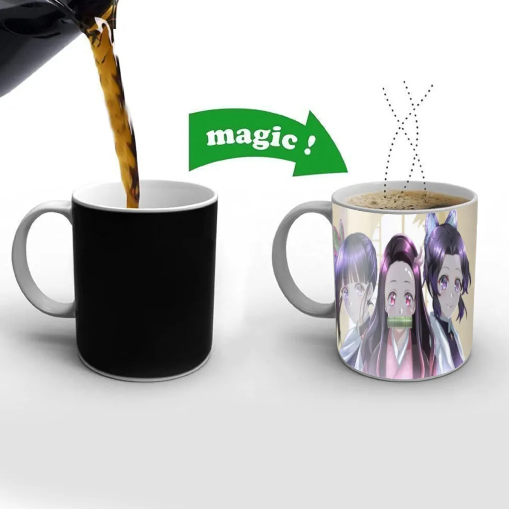 

Ghost Killing Blade Tanjiro Nedouzi Magic Mugs Color Changing Cup Sensitive Ceramic Coffee Tea Mugs Cup Best Gift Free shipping