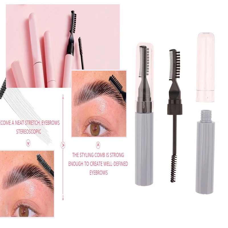 1PC 10ml Dual Brush Head Empty Mascara Tube DIY Refillable Eyebrow Gel Bottle Eyelash Elongation Cosmetics Containers Packaging