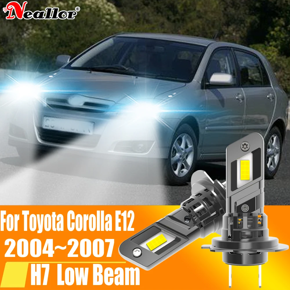 2pcs High Power H7 Led Headlight Canbus H18 Car Bulb 6000K White Light Moto Diode Lamp 12v 55w For Toyota Corolla E12 2004~2007