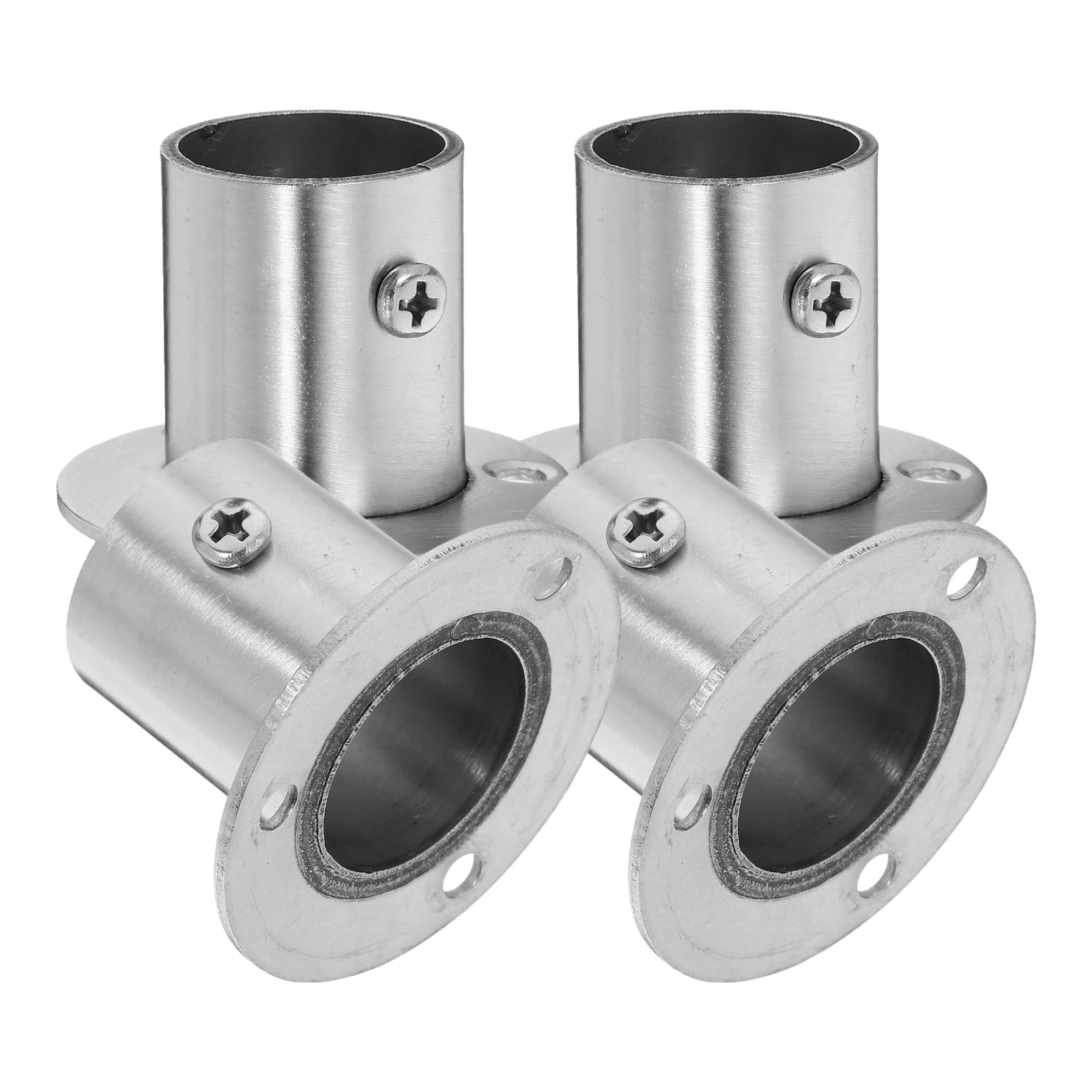 4pcs High Foot Clothes Rod Bracket Stainless Steel Durable Reliable Long Term Use Elevated Design Clean Tidy Versatile Closet