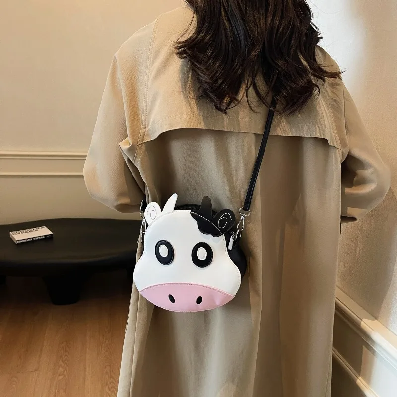 

Маленькая сумка с милой коровой, милая модная индивидуальность для девочек, уродливая милая сумка через плечо