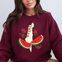 2024 New This Is Not A Watermelon Jumper with Palestinian Sweater Palestinian Flag Long-sleeved Sweatshirt