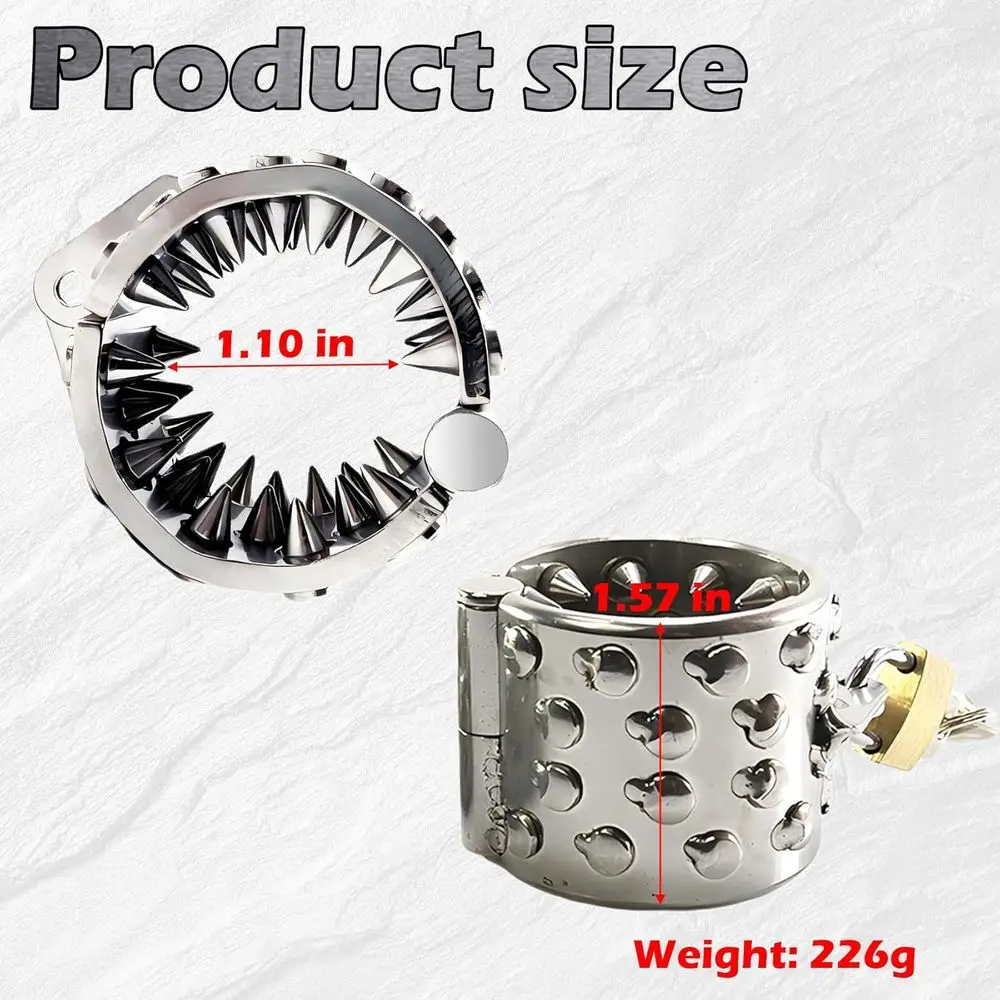 Urządzenie do krępowania penisa z kolcami, kruszarka jąder, CBT, rozciągacz jąder męskich, zabawki erotyczne CBT, obciążenie penisa, kruszarka jąder, stal nierdzewna S