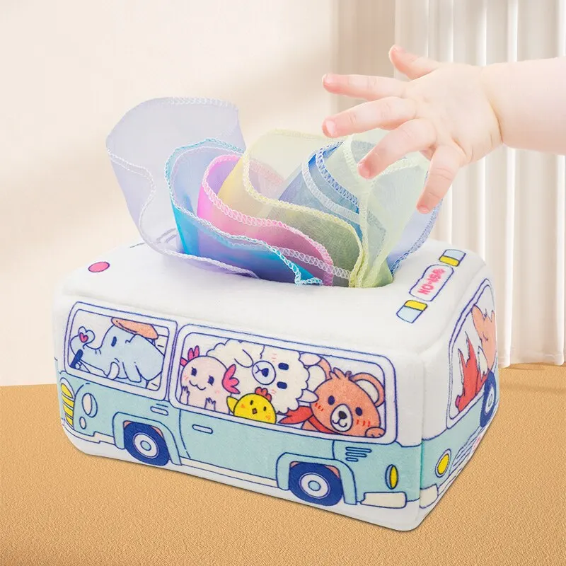 Baby Paper Drawer Toy Baby Cant Tear Paper Towel Box Paper Drawer Cloth Book Childrens Finger Exercise Soothing Toy