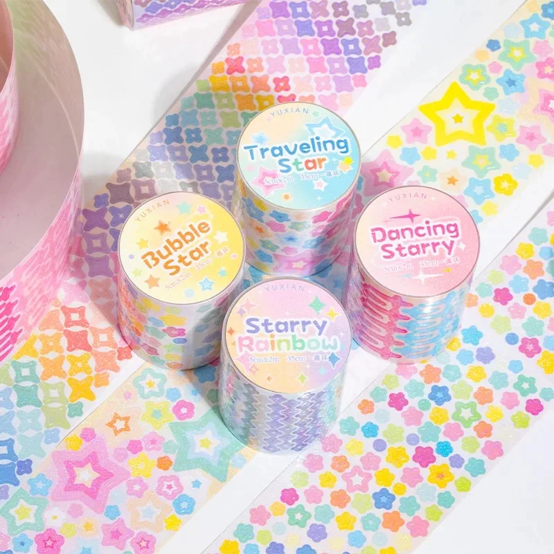 MINKYS Bubble Star Decorative Stickers Tapes Packing Tape Back to School Stationery Accessories Supplies