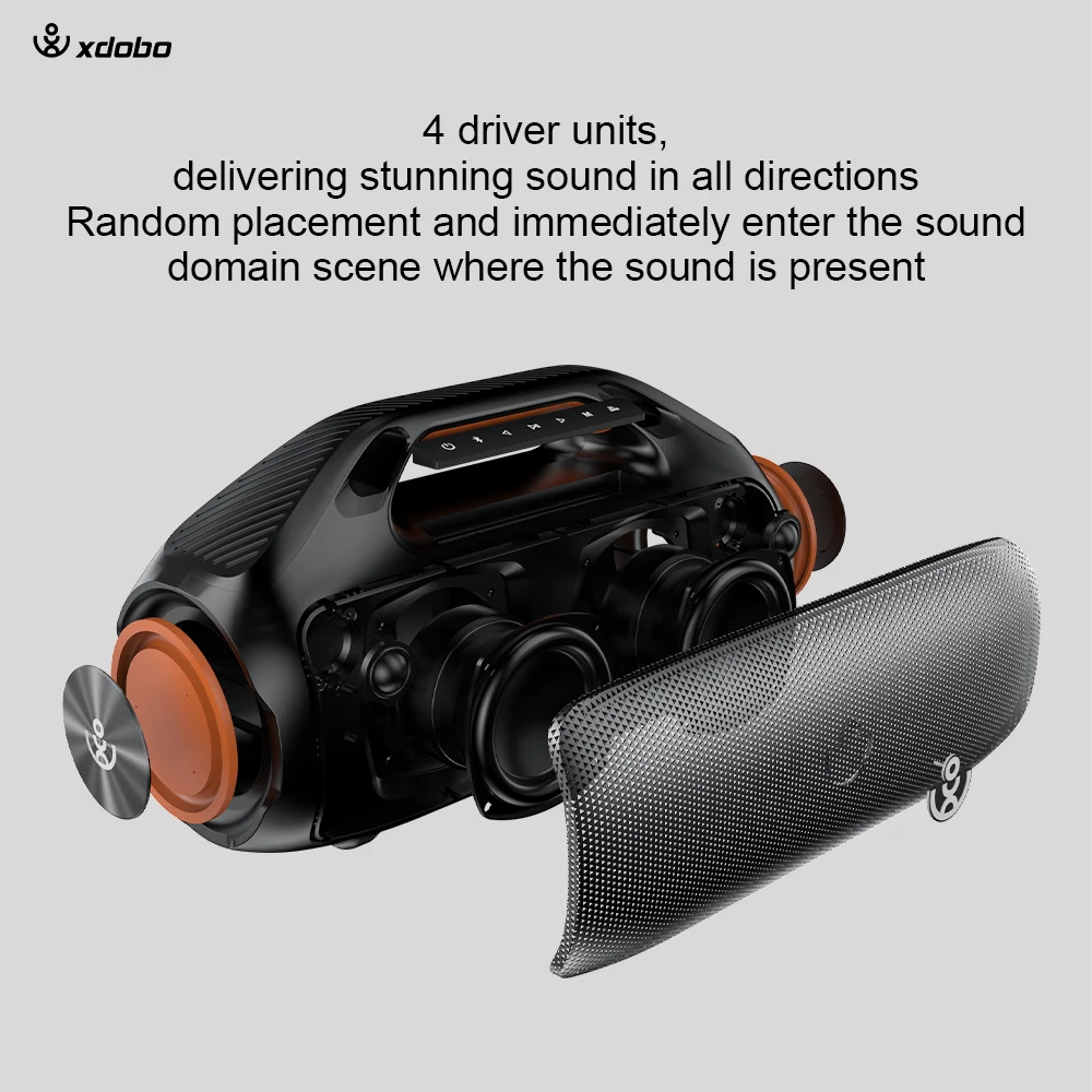 XDOBO Kung Fu Speaker Bluetooth portabel, Speaker Bluetooth 160W HIFI nirkabel IPX6 pesta luar ruangan tahan air