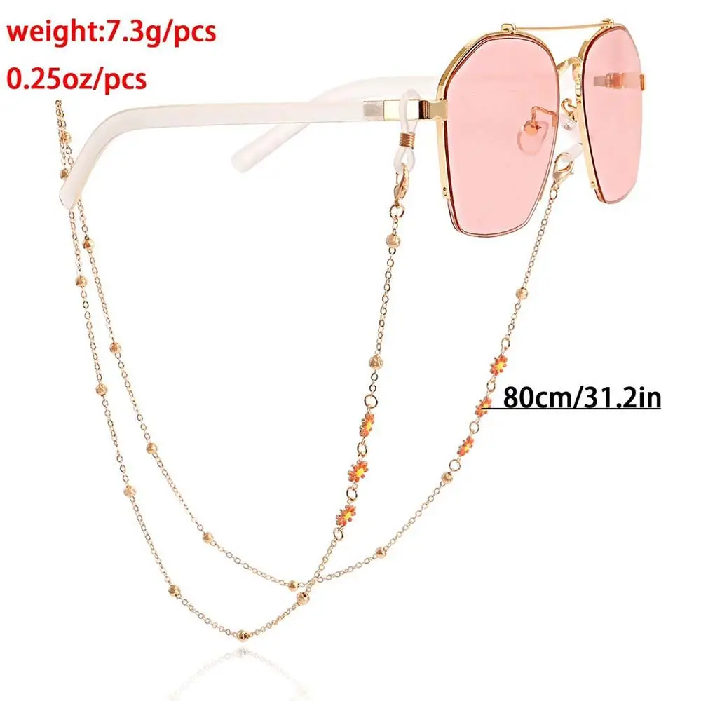 أنيقة خمر زهرة ملونة أزياء لطيف الديكور النظارات الحبل قناع سلسلة النظارات الملحقات سلسلة النظارات الشمسية #6