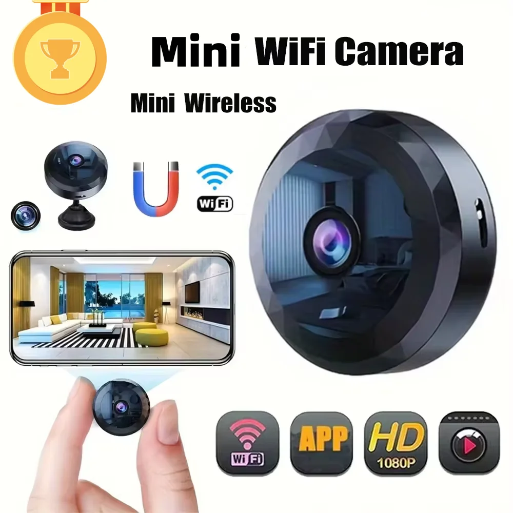 Minicámara de seguridad inalámbrica, videocámara HD de 1080P con WiFi, protección de seguridad, videovigilancia por voz, versión nocturna, novedad