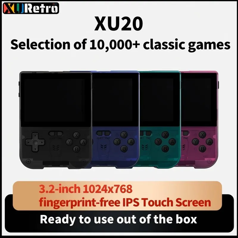 

XU20 Портативная игровая консоль 3,2-дюймовый IPS сенсорный экран Android Портативный ретро-плеер для видеоигр