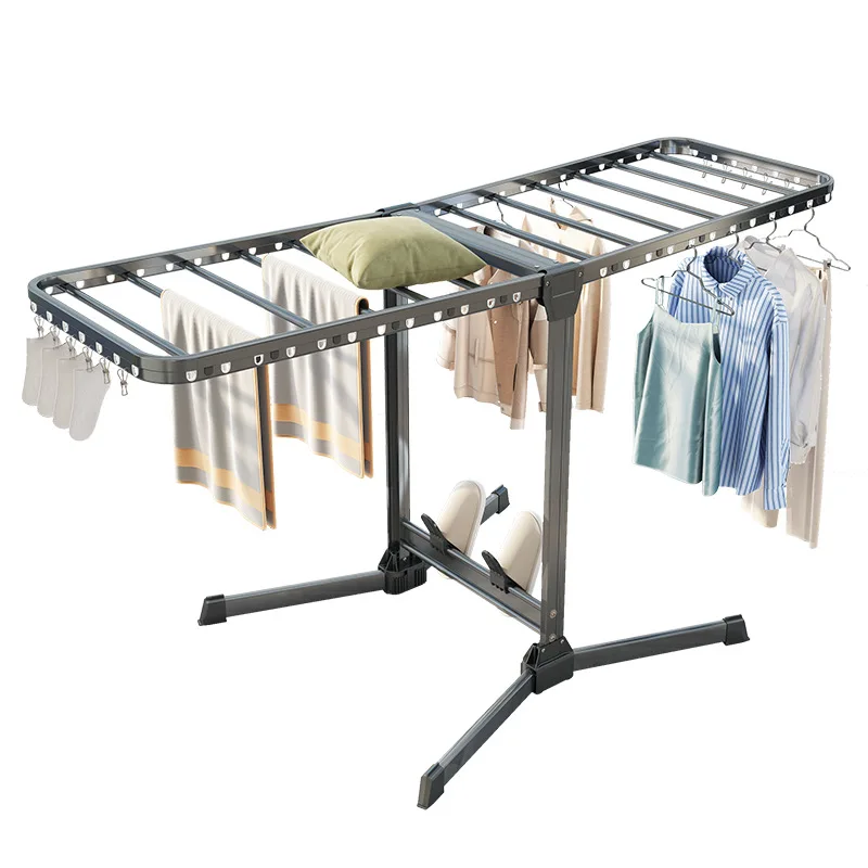 Floor-to-ceiling drying rack Balcony Indoor household quilt drying artifact Outdoor folding drying rack New mobile cooling rack