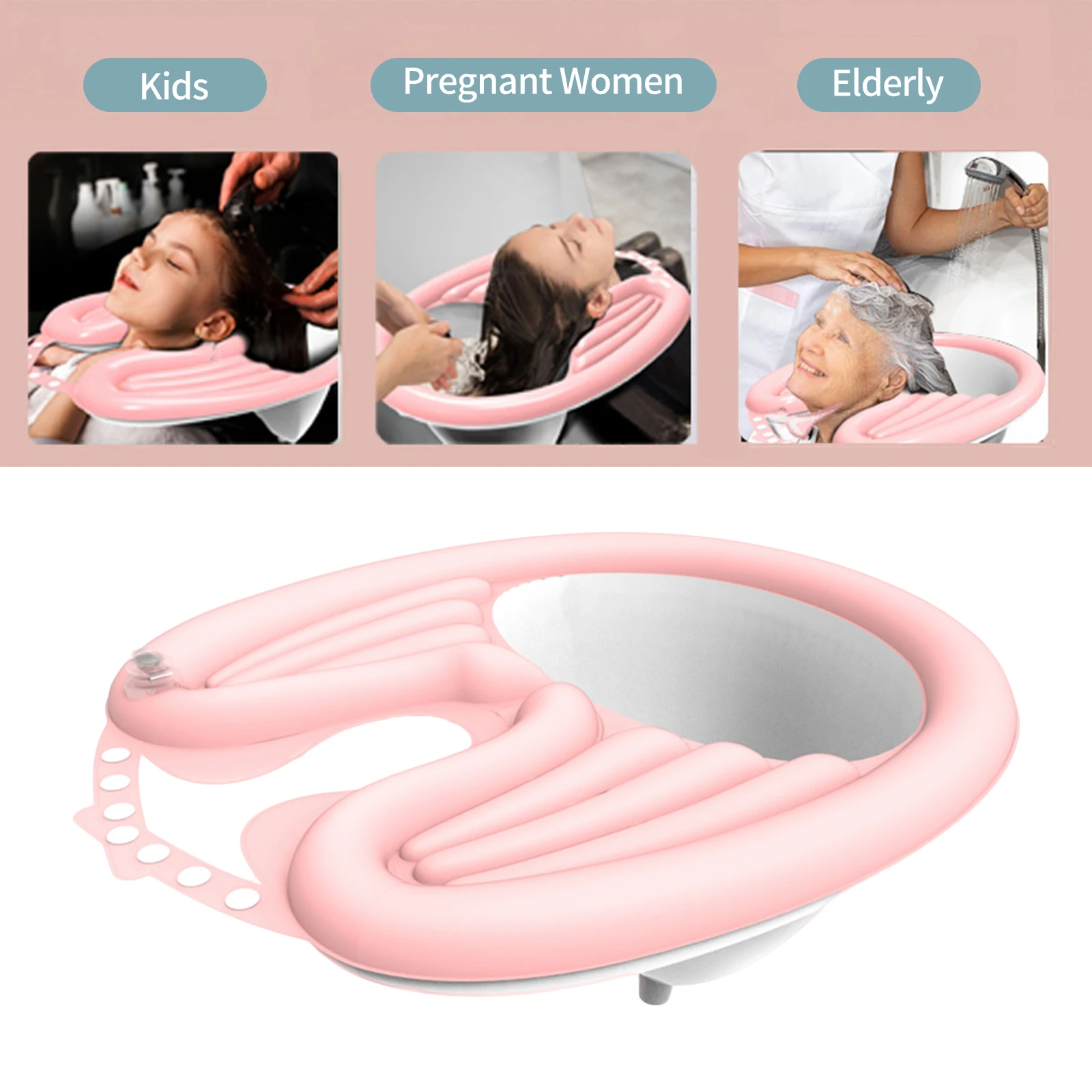 Inflatable Adult Back Hair Washing Basin With Water Pipe Inflator Pregnant Child Elderly Patient Hairdressing Nurse Home Basins