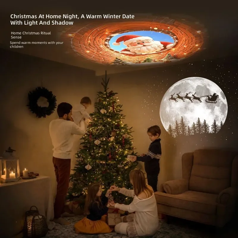 Amazon christmas day usb projection light christmas day living room decoration starry sky projection night light