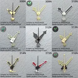 8mm * 12mm * 13mm C3  luminous watch needle FIT nh34 nh35 nh36 8215 movement watch case hour minute hand second hand