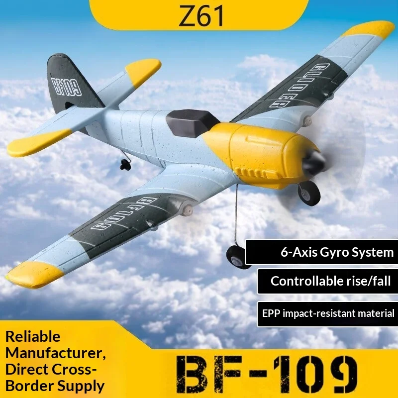 

Remote Control Airplane Z61 Bf109 Three Channel Fixed Wing Electric Rc Glider Epp Crash Resistant 6 Axis Gyro For Adult Outdoor