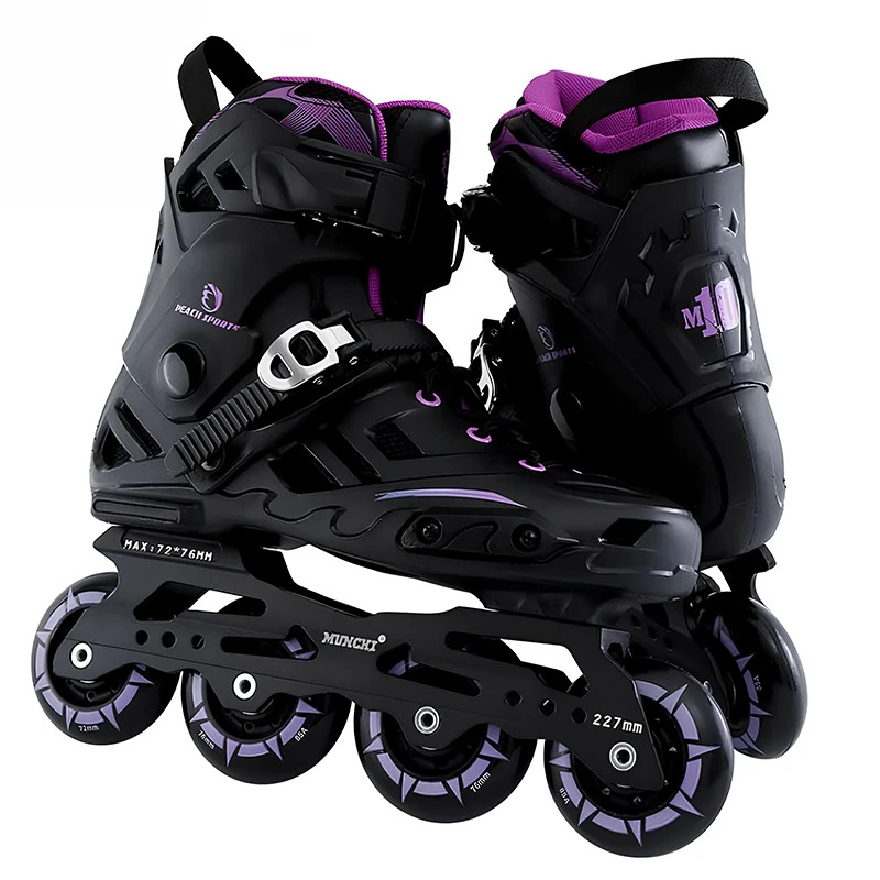 أحذية تزلج مضمنة للبالغين، شفرات دوارة احترافية للرجال والنساء المبتدئين، أحذية تزلج حرة بصف واحد للتدريب الجامعي في الهواء الطلق