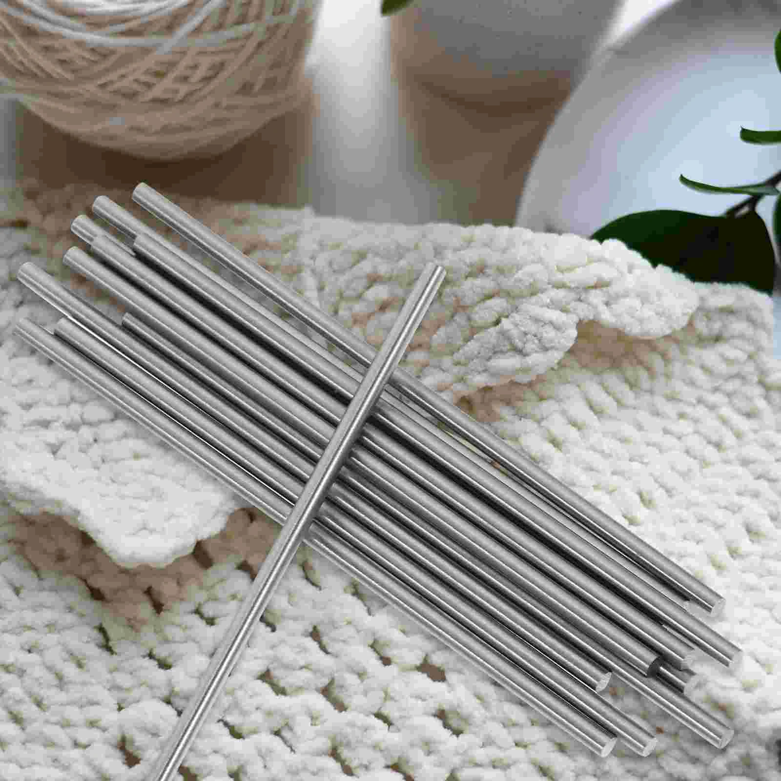 12 Pcs Stainless Steel Hole Stick Notice Pins Metal Knitting Crochet Tools Blocking Rod Buckle