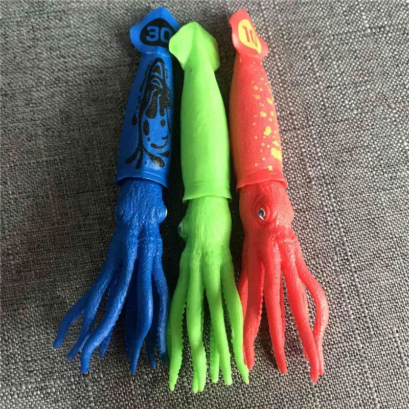 AS96-6 Pcs Squid Dive  Pool  For Kids Throw Underwater Octopus Bath  With Funny Faces Cuttlefish For Kids
