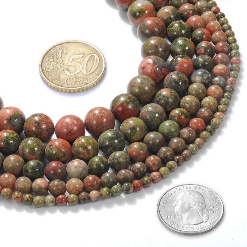 2/3/4/6/8/10mm Natural Stone Unakite Stone For Diy Jewelry Bracelet Necklace Making