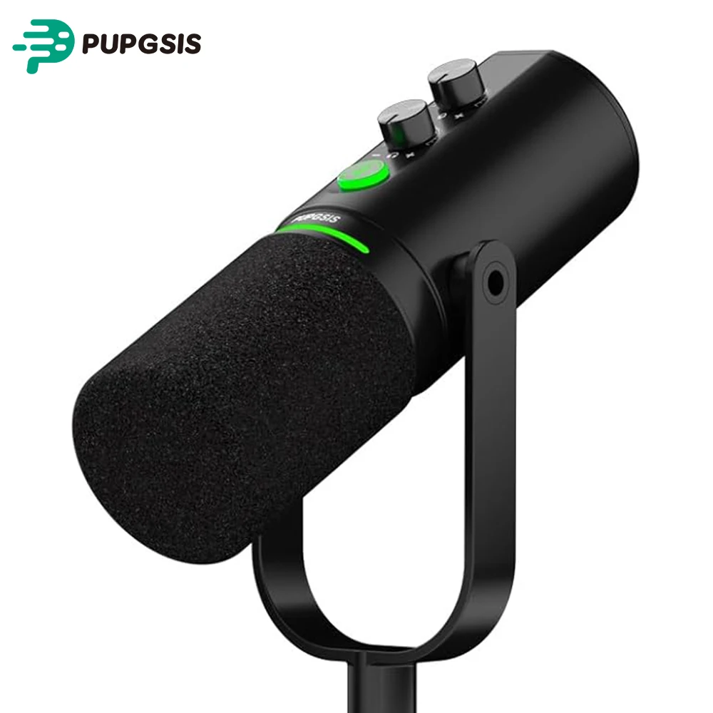 P PUPGSIS Microphone de jeu PUPGSIS USB/XLR dynamique avec touche de sourdine, réduction du bruit, microphone d'enregistrement pour PC, pour les joueurs, le streaming et les podcasts