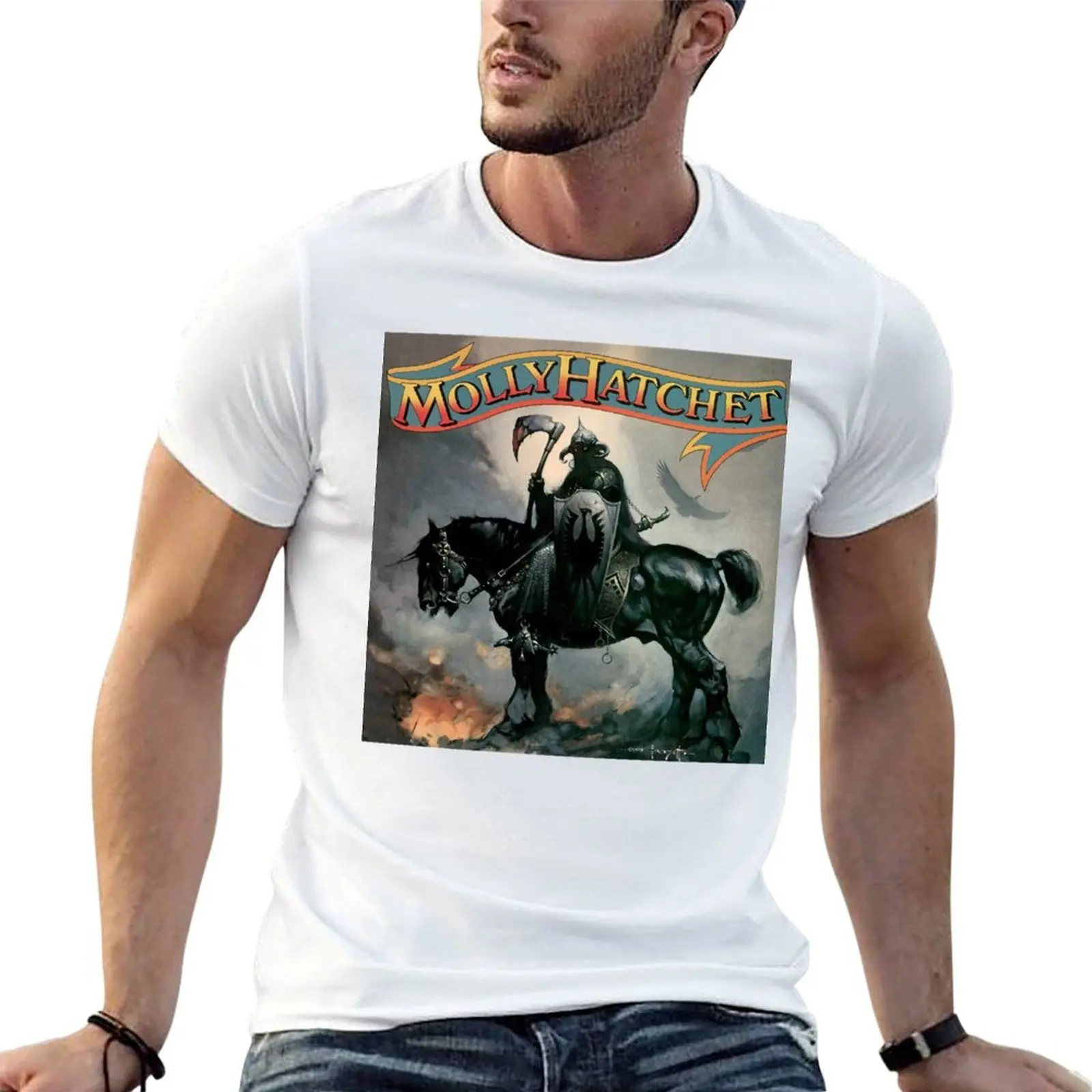 Band Music Molly Hatchet T-Shirt Large Size Short Sleeve T-Shirt