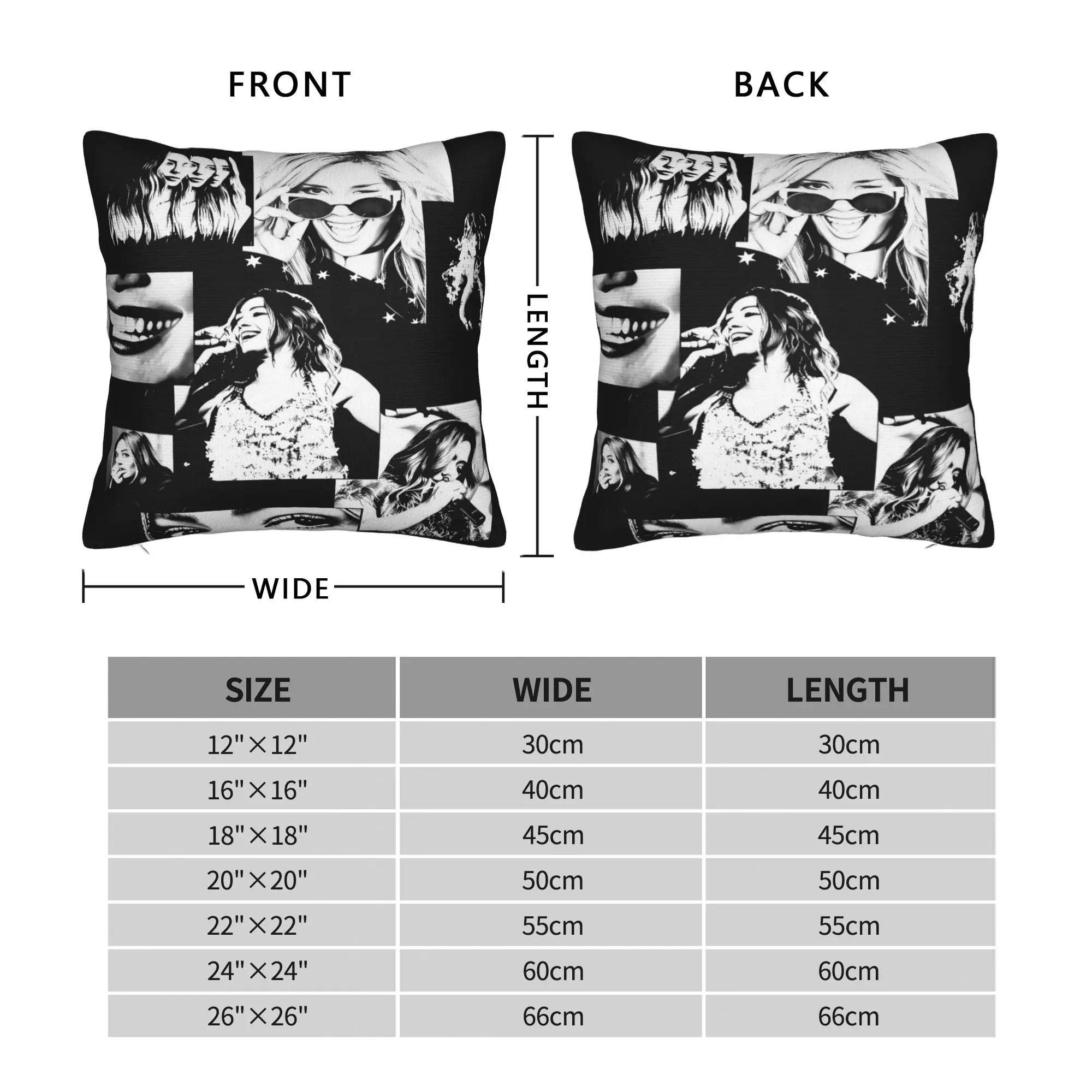 Hilary Duff Lucky Me Tour Pillow Cover  Retro Trendy Pillow Case For Chair Sofa Home Decor Square Pillowcases Birthday Gift