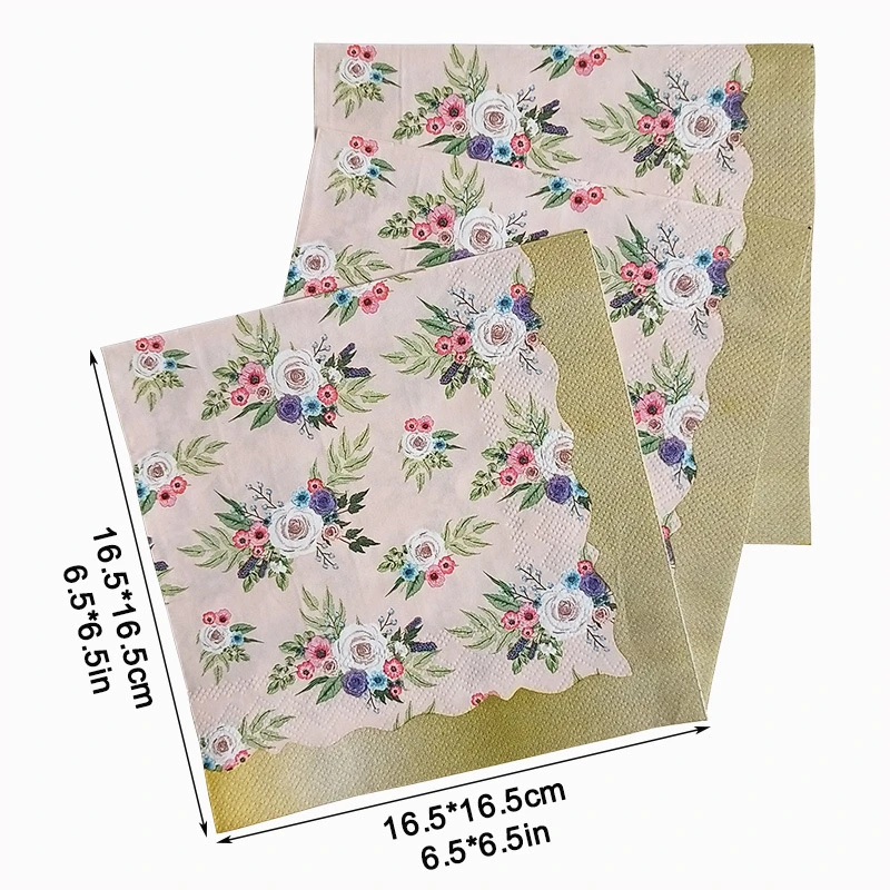 20Pcs Floral Printed Paper Napkins, Disposable Napkins Tissues for Weddings, Party, Festivals, Anniversary Celebrations