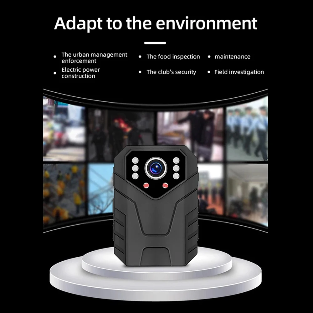 Body Worn Mini Camera HD 1080P 2 Inch Color Screen Video Recorder Security Cam IR Night Vision Mini Camcorders Wearable Camera