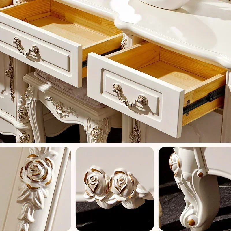 

Practical European Dressing Table, Bedroom Cabinet, Small-sized Dressing Table, Princess Wind