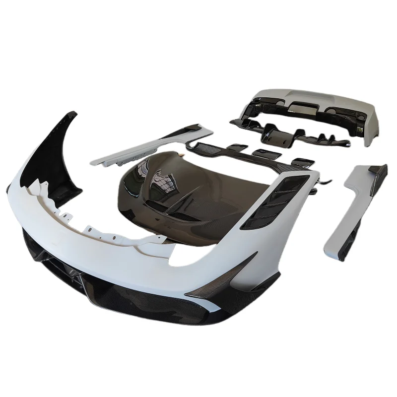 For Ferrari 458 Upgrade SP Style Resin Primer Carbon Fiber Front Bumper Rear Bumper Side Skirts Engine Hood Body Kit