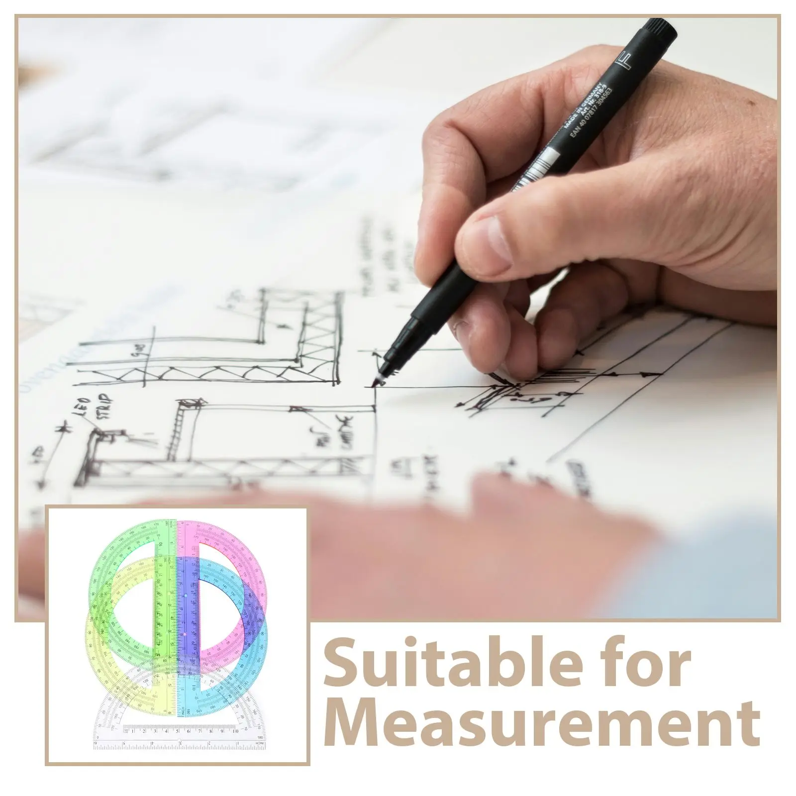 12 Pcs Protractor Engineer High School Supplies Compass Compasses Student Black Math Plastic Angle Finder