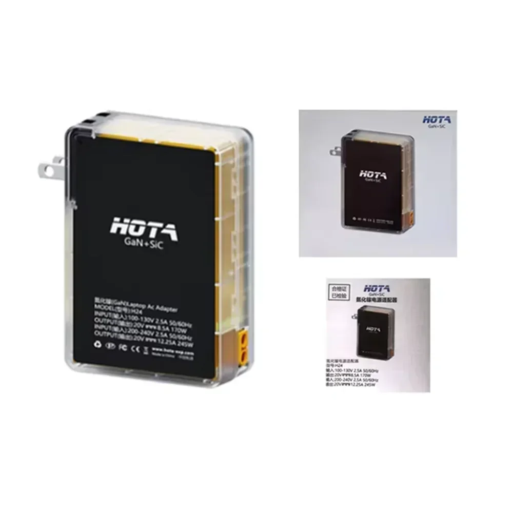 HOTA H24 245W GaN AC-adapter, P24 PD 248W USB-C-oplader met 3-6S XT60-ingang voor Lipo-batterij
