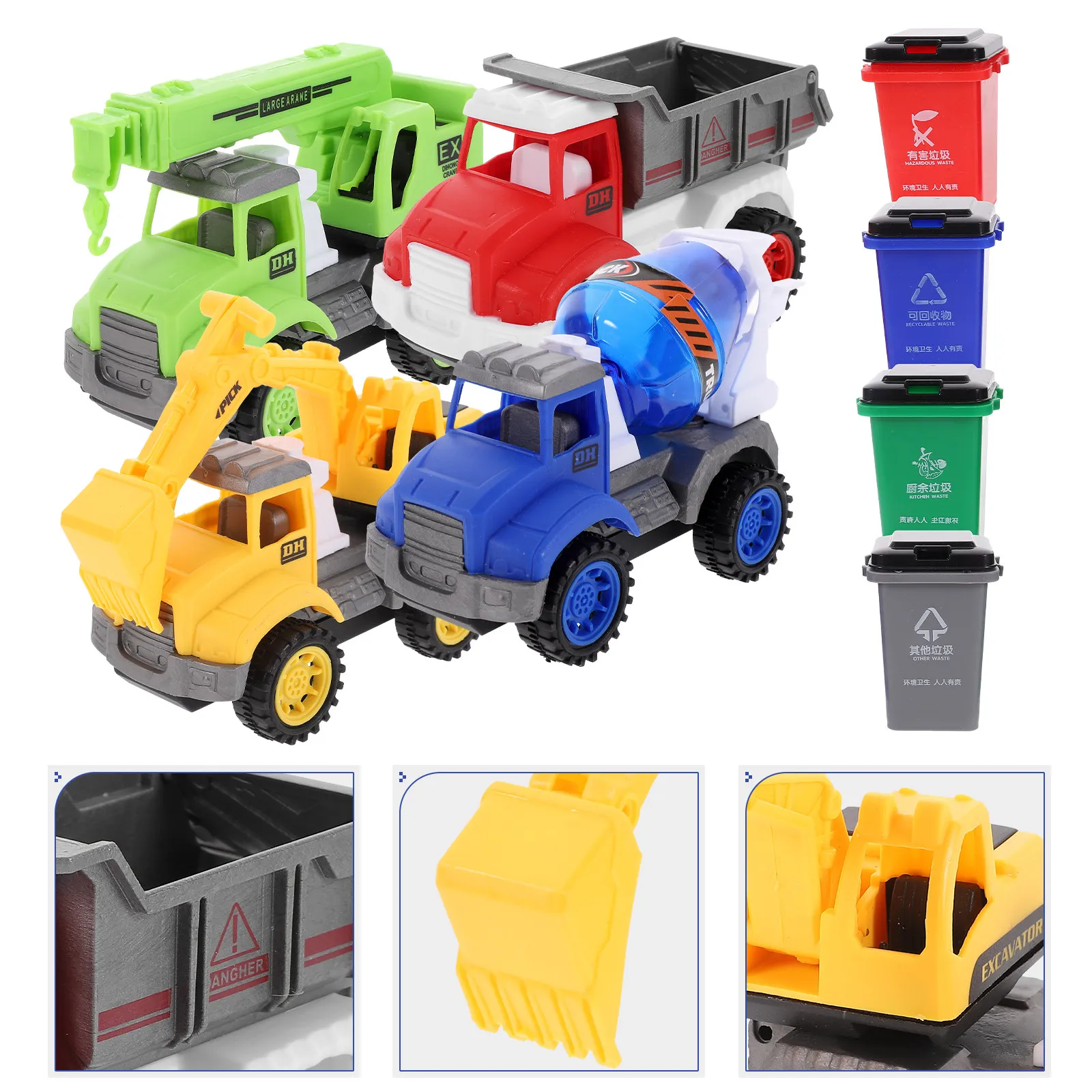 

1Set Garbage Truck Engineering Vehicle Smooth Surface Safe Play for Kids Educational Color Cognition Creativity Development