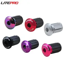 Litepro 22-24MM Handlebar Expansion Plug Folding Bike Handle Grips Plugs MTB Bicycle Aluminum Alloy Bar End Cap