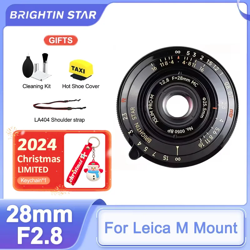 Brightin Star 28mm F2.8 Full Frame Large Aperture Fixed Focus Manual Focus Portrait Favored Camera Lens for Leica M Mount Camera