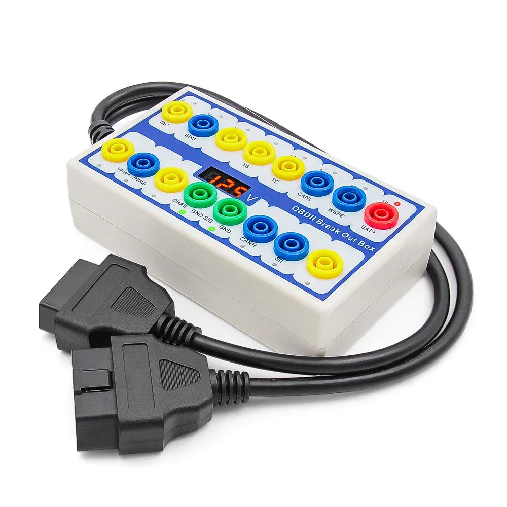 

OBD 2 BreakOut Box 16-контактный OBDII автоматический детектор протокола автомобильный сканер разъем детектор
