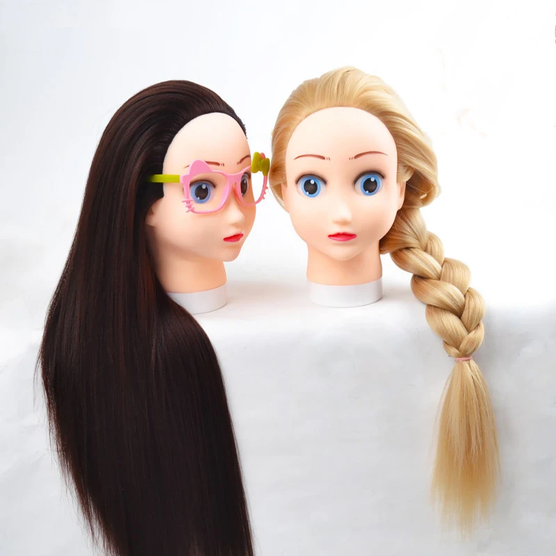 Colorful Doll Head Hairstyles Mannequin Head With 100% Synthetic Long Hair Wig Head Mannequin to Practice Hairstyles With gifts