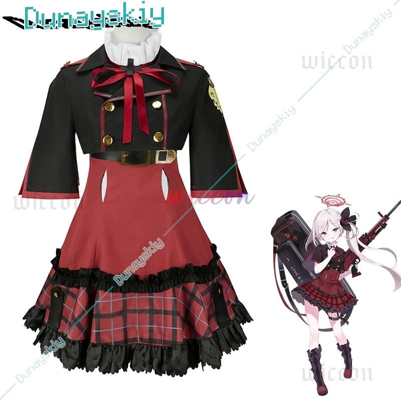 Asagi Mutsuki Cosplay Costume Game Blue Archive Sweet Lovely Uniform Skirt Full Set with Wig Women Anime Role Play Clothing