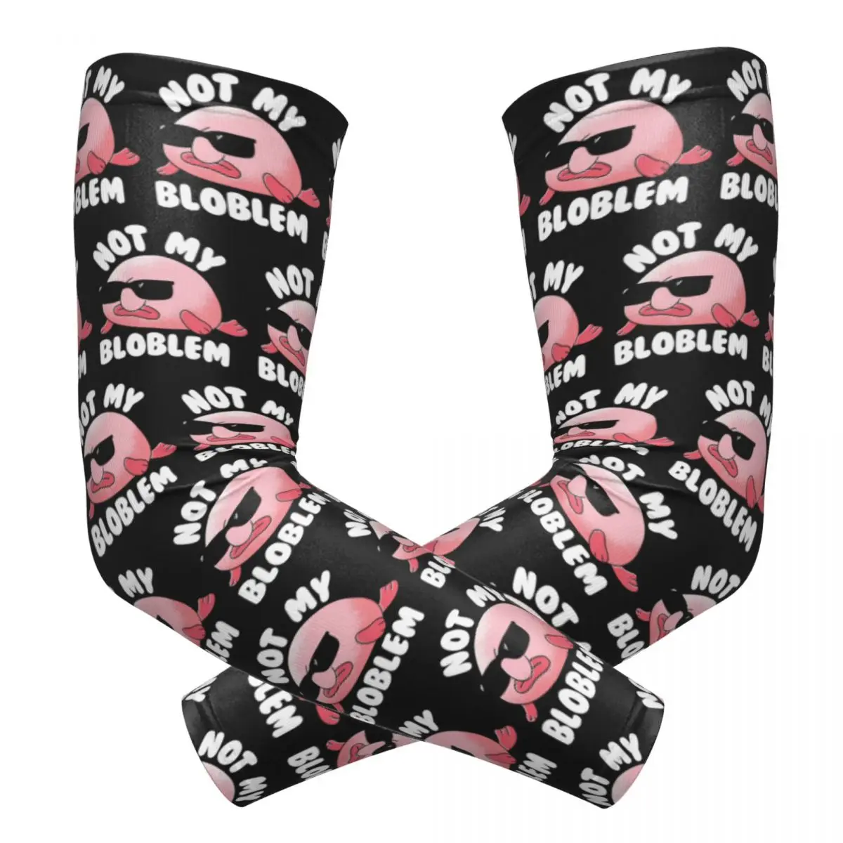 

Blobfish Not My Bloblem Not My Problem Outdoor Arm Sleeves Sun UV Protection Cover Summer Cycling Tattoo Sleeves