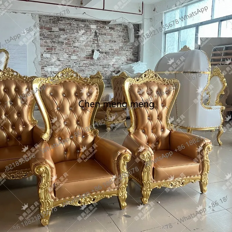 

Золотое кресло «Европейская принцесса» для банкетов, свадеб, декора лобби, кресло «Королева», реквизит для профессиональной фотосъемки