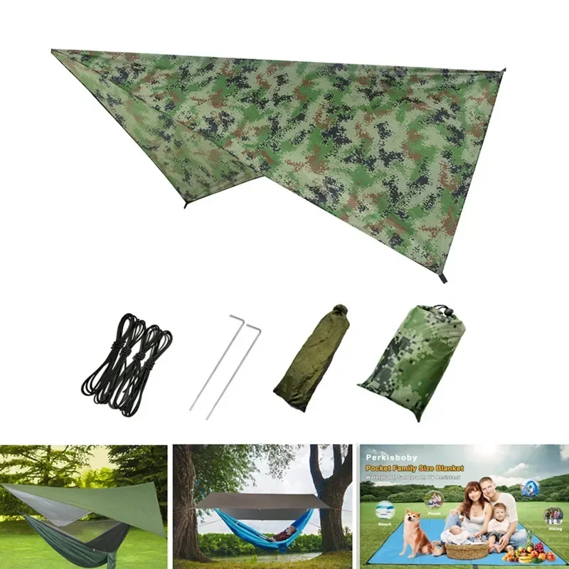 Hamaca portátil emergente para acampar con mosquitera y refugio solar, hamacas columpio de paracaídas, hamaca con mosca para la lluvia, dosel, material para acampar