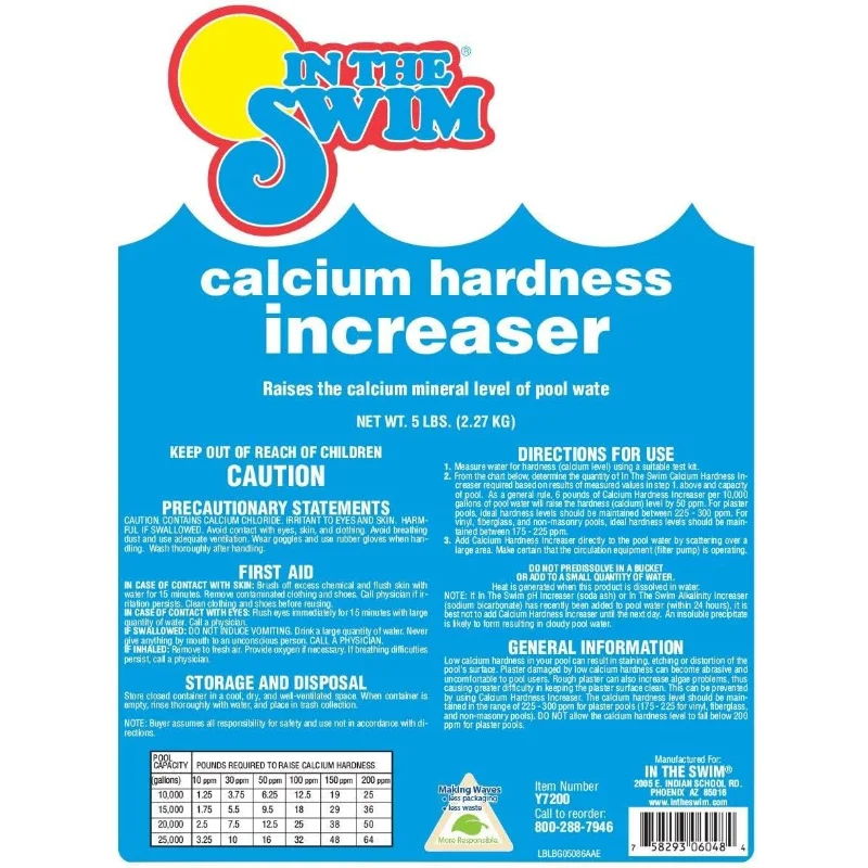 In The Swim Calcium Hardness Increaser for Swimming Pools - Fast-Acting, Scale Prevention - 94% Calcium Chloride - 45 Pounds