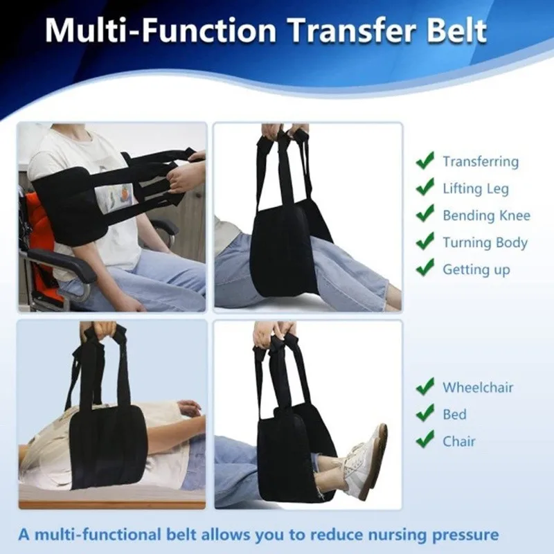 Disabled Rehabilitation Belt Nursing Seniors Lying in Bed with Turn Over Belt Assist to Move Up Transfer Belt