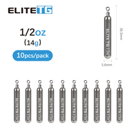 Elite TG 10PCS Tungsten Skinny Drop Shot Sinker,Cylinder 1.8-28g Jika/Free Rig Weights Deep Water Bass Crappie Salmon Lure Hooks