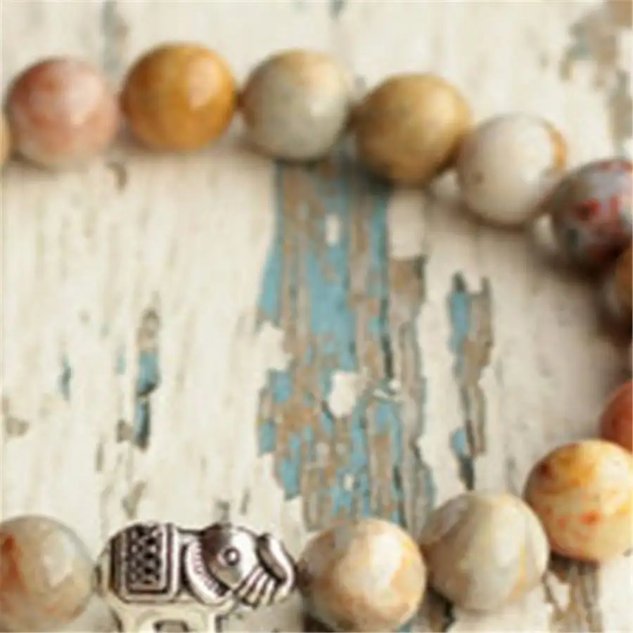 Handmade crazy lace agate beads bracelet,men's cuff button bracelet,Ramadan prayer bead,women's meditation,holiday gift view 4
