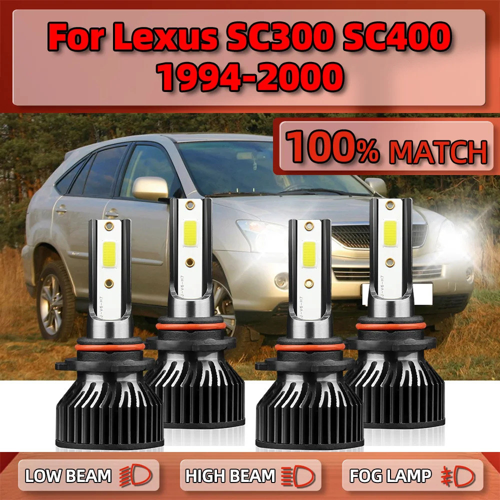 Car LED Headlight 240W 40000LM Auto Headlamp Bulbs 12V 6000K White For Lexus SC300 SC400 1994 1995 1996 1997 1998 1999 2000