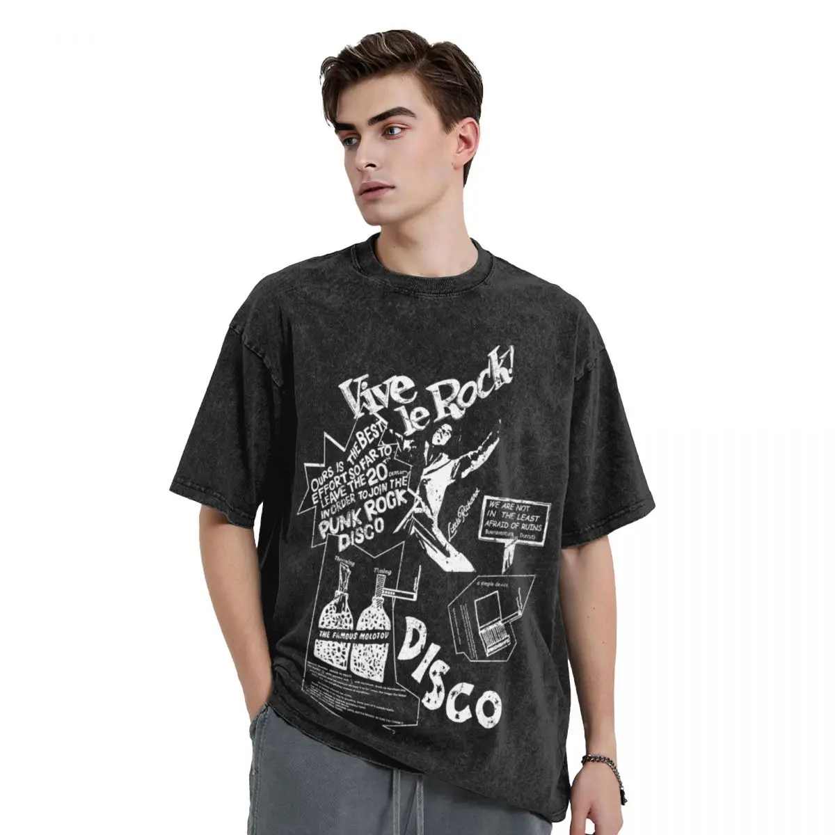 Vintage Look Vive Le Rock. T-Shirt tees vintage for a boy mens funny t shirts