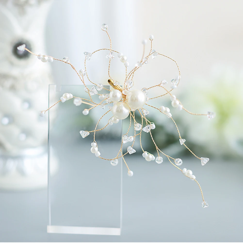 

2pcs Pearl Hairpins Women Headpiece Crystals Pearls Wedding Party Prom Bridal Headdress Hairstyle Accessories